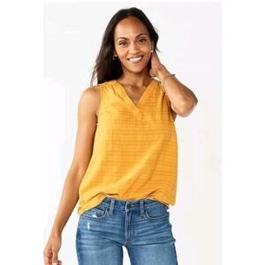 Sonoma Women's Tank Top Yellow Sleeveless Size XL
